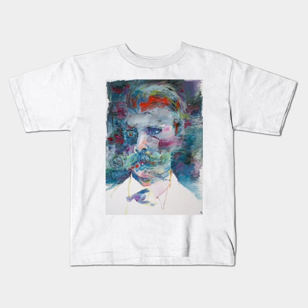 FRIEDRICH NIETZSCHE oil portrait Kids T-Shirt by lautir